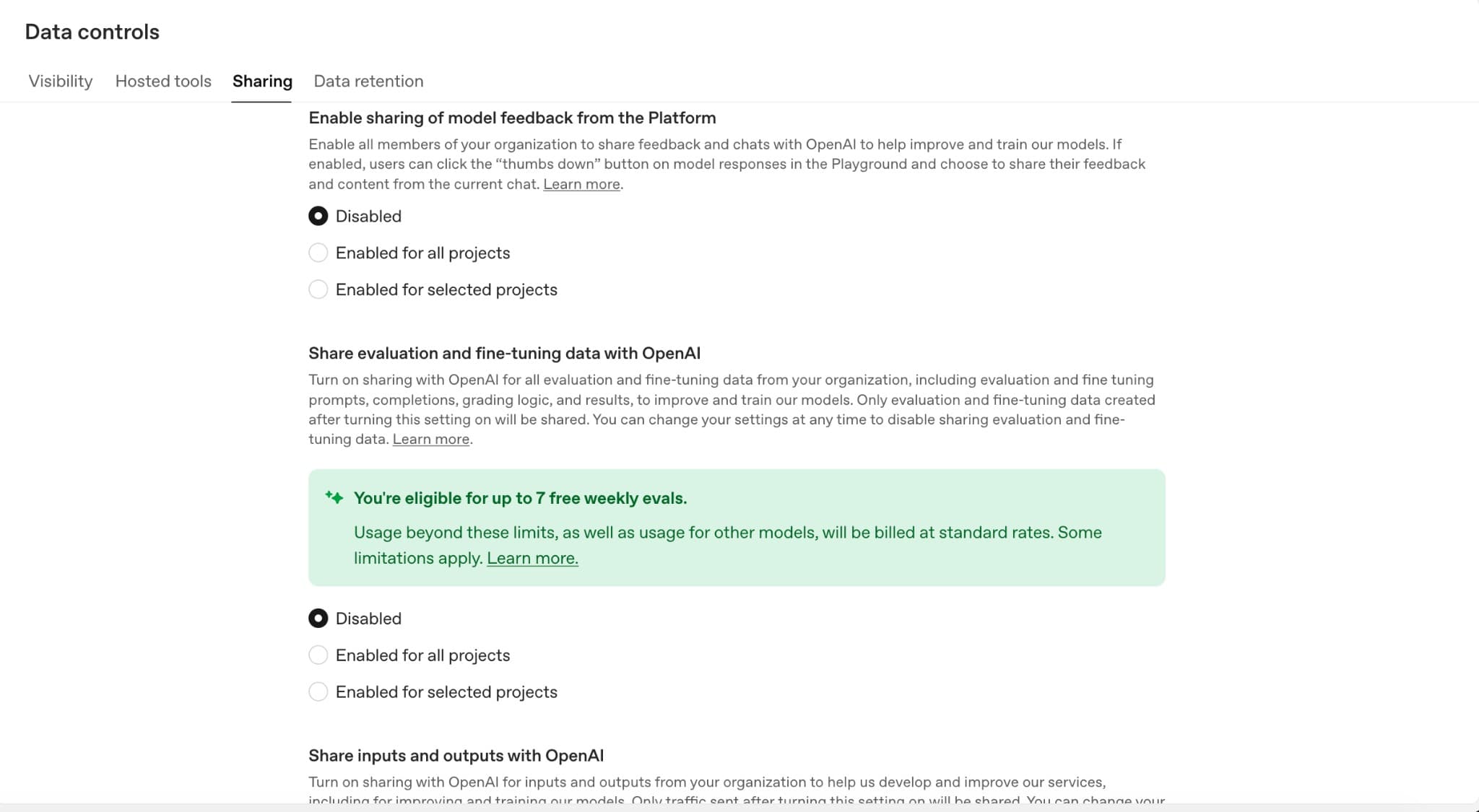 OpenAI Inputs/outputs logging uitgeschakeld